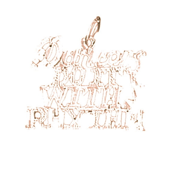 14K Rose Gold Saying Pendant - 20 mm