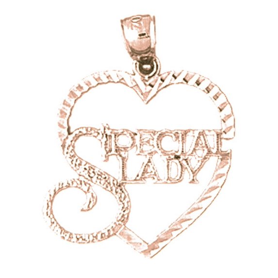 14K Rose Gold Saying Pendant - 26 mm