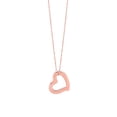 thumbnail image 1 of 14K Rose Gold Shiny Cable Link Chain 18" with Spring Ring Clasp and Open Heart Pendant, 1 of 1