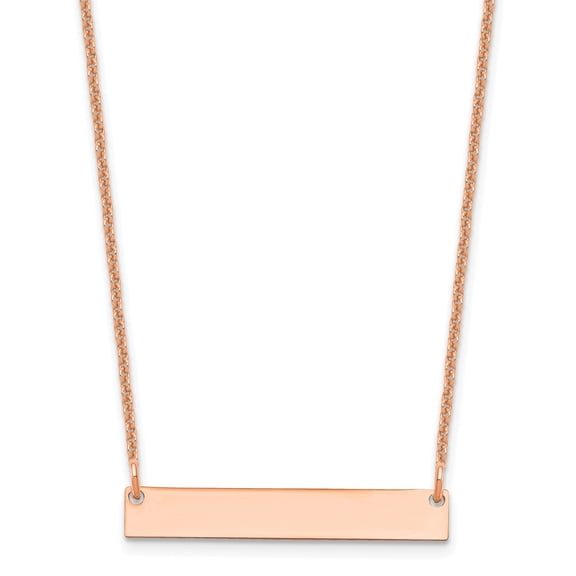 14k Rose Gold Small Blank Bar Necklace XNA637R