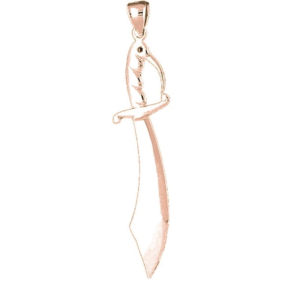 14K Rose Gold Sword Pendant - 70 mm