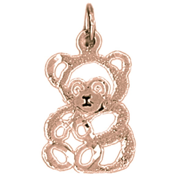 14K Rose Gold Teddy Bear Pendant - 21 mm