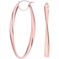 thumbnail image 1 of 14K Rose Gold Twisted Oval Hinged Hoop Earring with Hinged Closure, 1 of 3