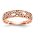 thumbnail image 1 of 14K Rose Gold Wedding Diamond Round Ring Band, Size 9, 1 of 1
