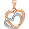 thumbnail image 1 of 14K Rose Gold With Rhodium Diamond Entwined Hearts Pendant Made In India pm4902-005-ra, 1 of 5