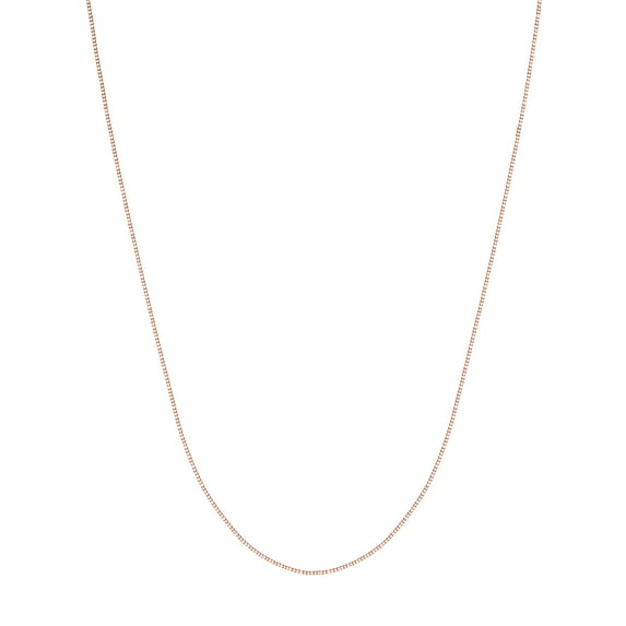 14K Rose Gold Women's 18" 0.55mm Box Chain Necklace with 040 Gauge and Lobster Lock Quality Tag