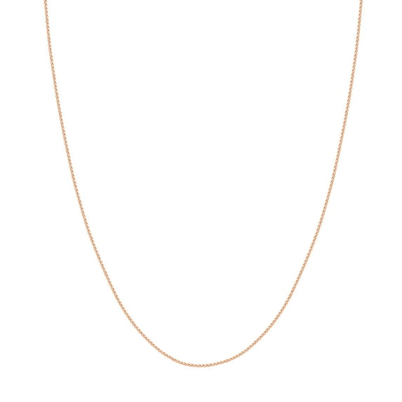 14K Rose Gold Women's 20" 1.05mm Round Wheat Chain Necklace