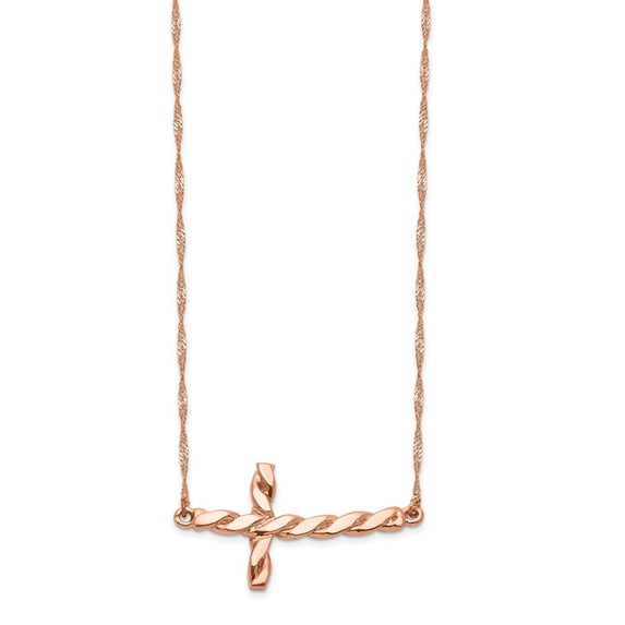 14K Rose Gold necklace Rope Themed Twisted 17 in 0.7 mm