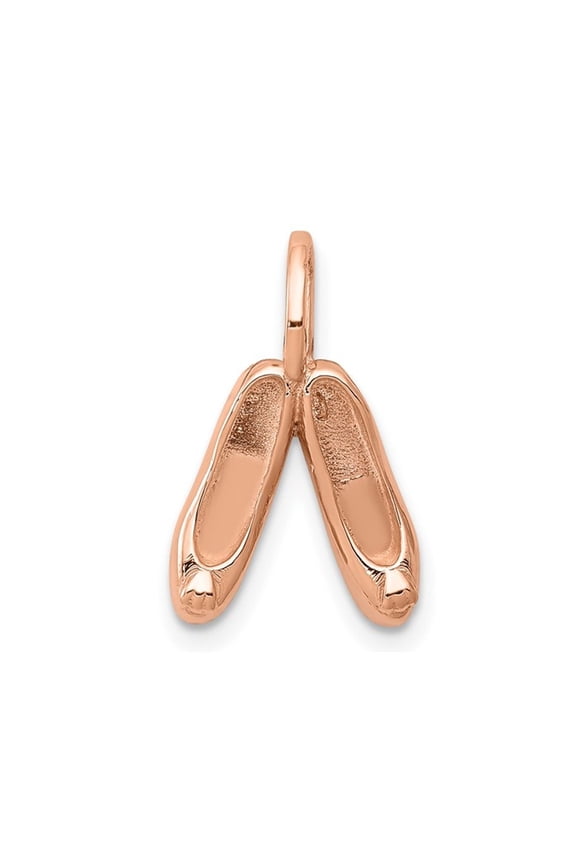 Gem & Harmony 14K Rose PInk Gold Ballet Slippers Charm Pendant (NO Chain) for Women