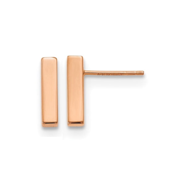 Gem & Harmony 14K Rose Pink Gold Bar Stick Post Earrings for Women