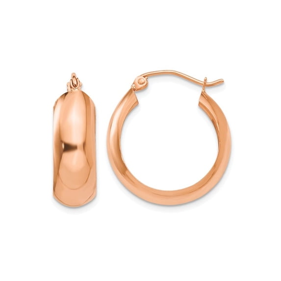 Gem & Harmony 14K Rose Pink Gold Polished Hoop Earrings for Women