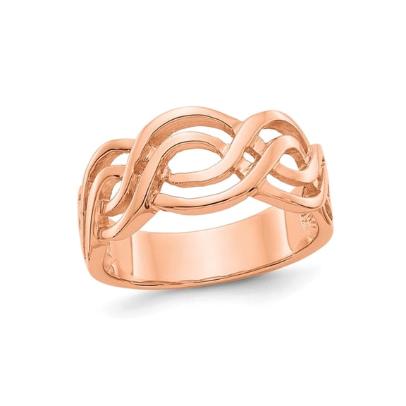 Gem & Harmony 14K Rose Pink Gold Polished Infinity Ring Band for Women