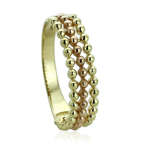 14K Rose & Yellow Gold Two Tone Plain Ring Wedding Band