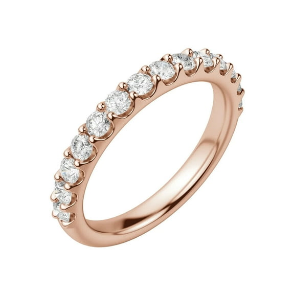 OMRE 14K Rose Gold Eternity Wedding Ring