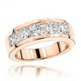 thumbnail image 1 of 14K Round Natural 2 Ctw Diamond Mens Wedding Dainty Band Five Stone (Rose Gold Size 12.5), 1 of 3