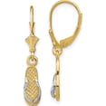 thumbnail image 1 of 14K SINGLE FLIP-FLOP LEVERBACK EARRINGS (WHITE STRAPS), 1 of 4