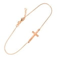 thumbnail image 1 of 14K SOLID ROSE GOLD SIDEWAYS CROSS CUTE BRACELET, 1 of 1