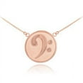 thumbnail image 1 of 14K SOLID ROSE GOLD TEXTURED BASS F-CLEF CHARM NECKLACE - Pendant with 20" chain, 1 of 6