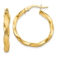 thumbnail image 1 of 14K Satin and Polished Scalloped Edge Hoop Earrings 14k Yellow Gold Earrings, 1 of 4