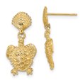 thumbnail image 1 of FJC Finejewelers 14k Yellow Gold Shell Sea Turtle Dangle Earrings, 1 of 2