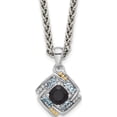 thumbnail image 1 of 14K/Silver Two-Tone Shey Couture Sterling Silver Rhodium-Plated With 14K Accent .49 Onyx And .16 Swiss Blue Topaz 18 Inch Necklace (Width 12.9) (Length 18) - Jbsp, 1 of 5