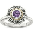 thumbnail image 1 of 14K/Silver Two-Tone Shey Couture Sterling Silver With 14K Accent Antiqued Amethyst Ringsize 7 (Width 2.4) - Jbsp, 1 of 5
