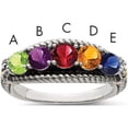 thumbnail image 1 of 14K/Silver Two-Tone Sterling Silver & 14K Five-Stone And Diamond Mother's Ring Semi-Mount (Size 6) Made In Thailand qmr26/5-6, 1 of 5