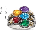 thumbnail image 1 of 14K/Silver Two-Tone Sterling Silver & 14K Five-Stone And Diamond Mother's Ring Semi-Mount (Size 7) Made In Thailand qmr20/5-7, 1 of 5