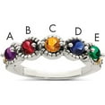 thumbnail image 1 of 14K/Silver Two-Tone Sterling Silver & 14K Five-Stone And Diamond Mother's Ring Semi-Mount (Size 9) Made In Thailand qmr28/5-9, 1 of 5
