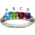 thumbnail image 1 of 14K/Silver Two-Tone Sterling Silver & 14K Four-Stone And Diamond Mother's Ring Semi-Mount (Size 9) Made In Thailand qmr21/4-9, 1 of 5