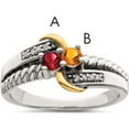 thumbnail image 1 of 14K/Silver Two-Tone Sterling Silver & 14K Two-Stone And Diamond Mother's Ring (Size 6) Made In Thailand qmr37/2sy-6, 1 of 5