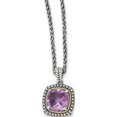 thumbnail image 1 of 14K/Silver Two-Tone Sterling Silver W/14K Amethyst Necklace (18 X 16), 1 of 3