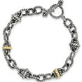 thumbnail image 1 of 14K/Silver Two-Tone Sterling Silver With 14K 7.5In Link Bracelet Made In Thailand qtc431, 1 of 5