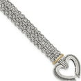 thumbnail image 1 of 14K/Silver Two-Tone Sterling Silver With 14K Diamond Heart Bracelet (7.75 X 12) Made In Thailand qtc183, 1 of 5