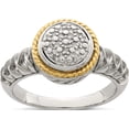 thumbnail image 1 of 14K/Silver Two-Tone Sterling Silver With 14K Polished Diamond Ring (Size 7) Made In Thailand qtc1526-7, 1 of 5