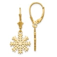 thumbnail image 1 of 14K Snowflake Leverback Earrings, 1 of 5