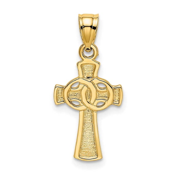 14K Solid Cross with Eternity Rings Cross Charm K8343