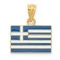thumbnail image 1 of 14K Solid Enameled Greece Flag Pendant, 1 of 1