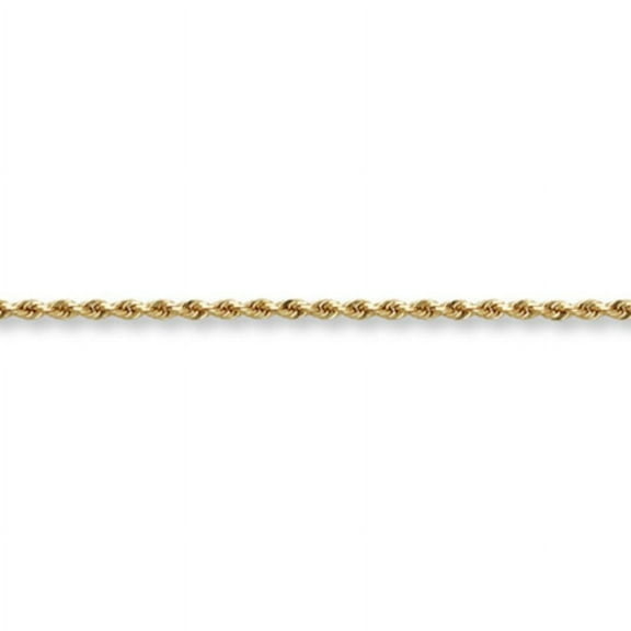 14K Solid Gold 1.5mm Diamond-Cut Rope Chain, 18 Inches
