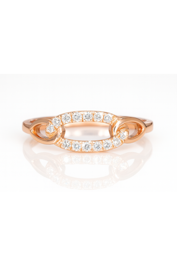 14K Solid Gold Anniversary Ring 1 Ct Moissanite Diamond Ring Unique Chain Link Ring for Her