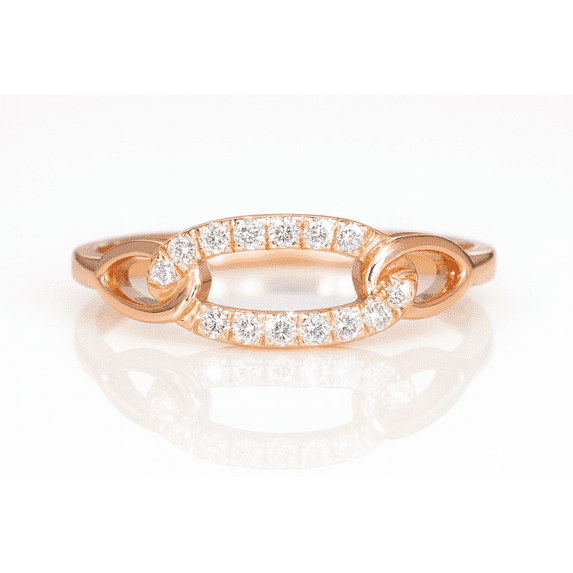 14K Solid Gold Anniversary Ring 1 Ct Moissanite Diamond Ring Unique Chain Link Ring for Her