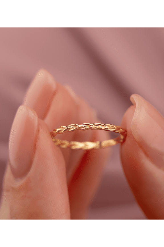 14K Solid Gold Braided Ring