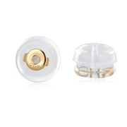 GEMSME Gold Silicone Earring Backs, Hypoallergenic, Nickel-Free, 2 Pairs, with Jewelry Pouch
