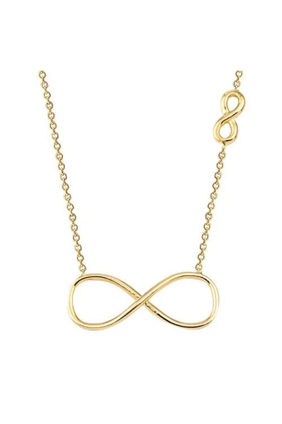 14K Solid Gold Infinity Sign Necklace For Christmas Gift Real Gold Eternity Gift