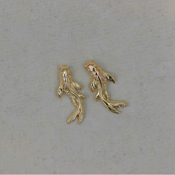 Anygolds 14K Solid Gold Koi Fish Disc Cartilage Helix Tragus Piercing, 18G