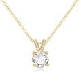 thumbnail image 1 of 14K Solid Gold Moissanite Necklace for Women 1 CT Lab Diamond Pendant Round Moissanite Jewelry Diamond Necklace for Mother Wife Gold Jewelry Gifts for Her, 1 of 6