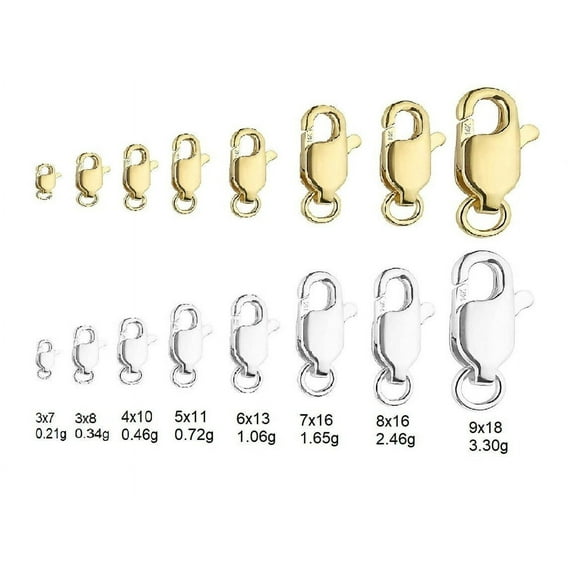 14K Solid Gold Oval Straight Lobster Claw Clasp. 14K Gold Findings. Solid Gold. Bracelet. Necklaces. Chain | Lobster lock | lobster finding