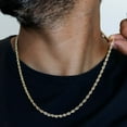 thumbnail image 1 of 14K Solid Gold Rope Chain Necklace 4mm 16" - 24", 1 of 5