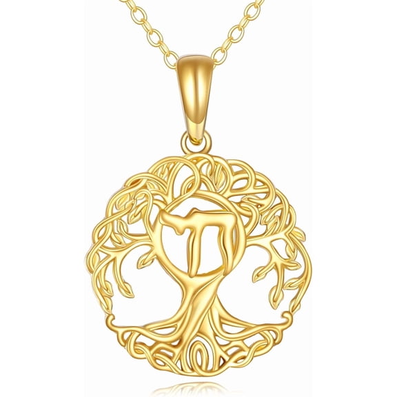 14K Solid Gold Tree of Life Pendant Necklace 14K Real Gold Jewelry Anniversary Christmas Birthday Gifts for Women