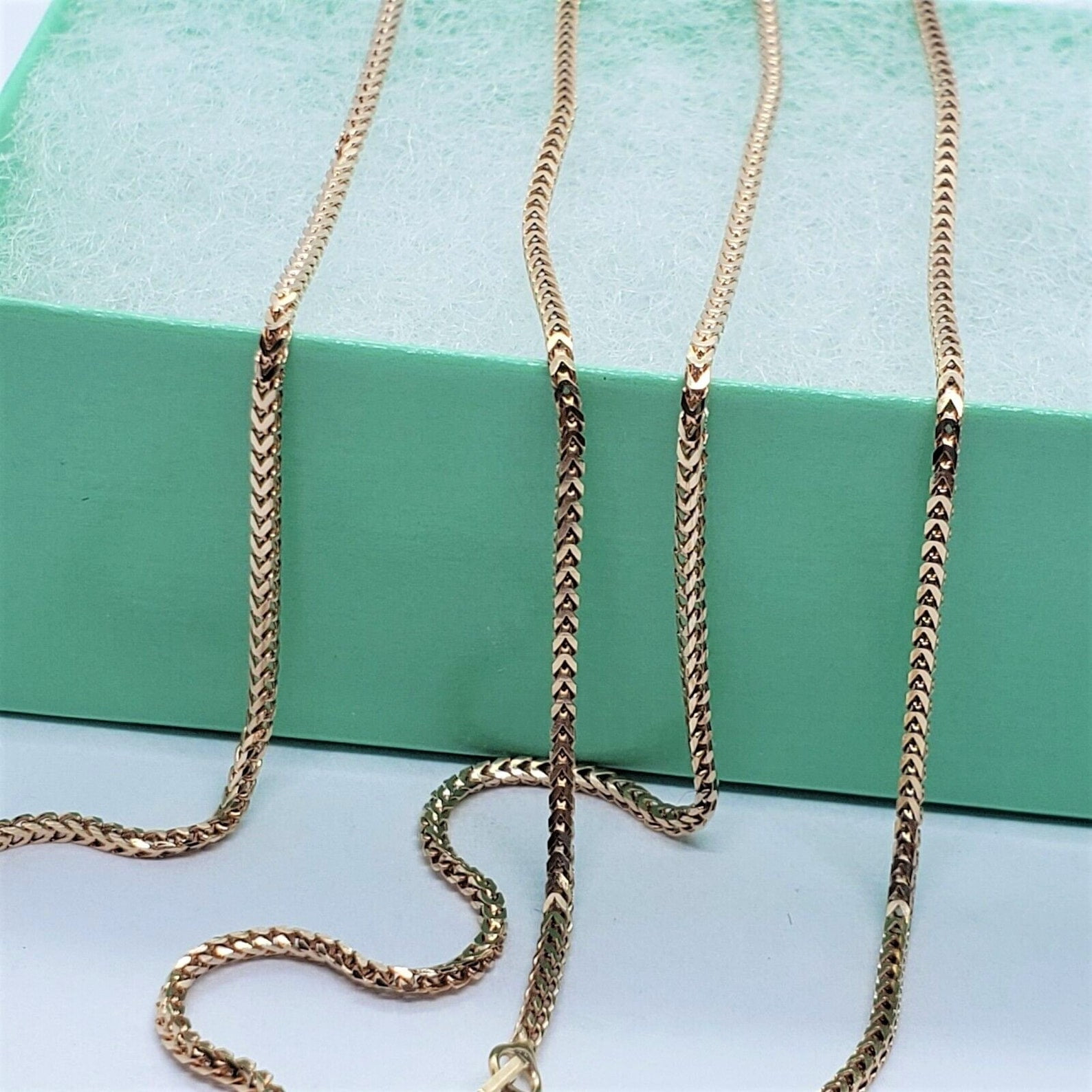 14K Solid Rose Gold Franco Necklace Chain 1.5mm